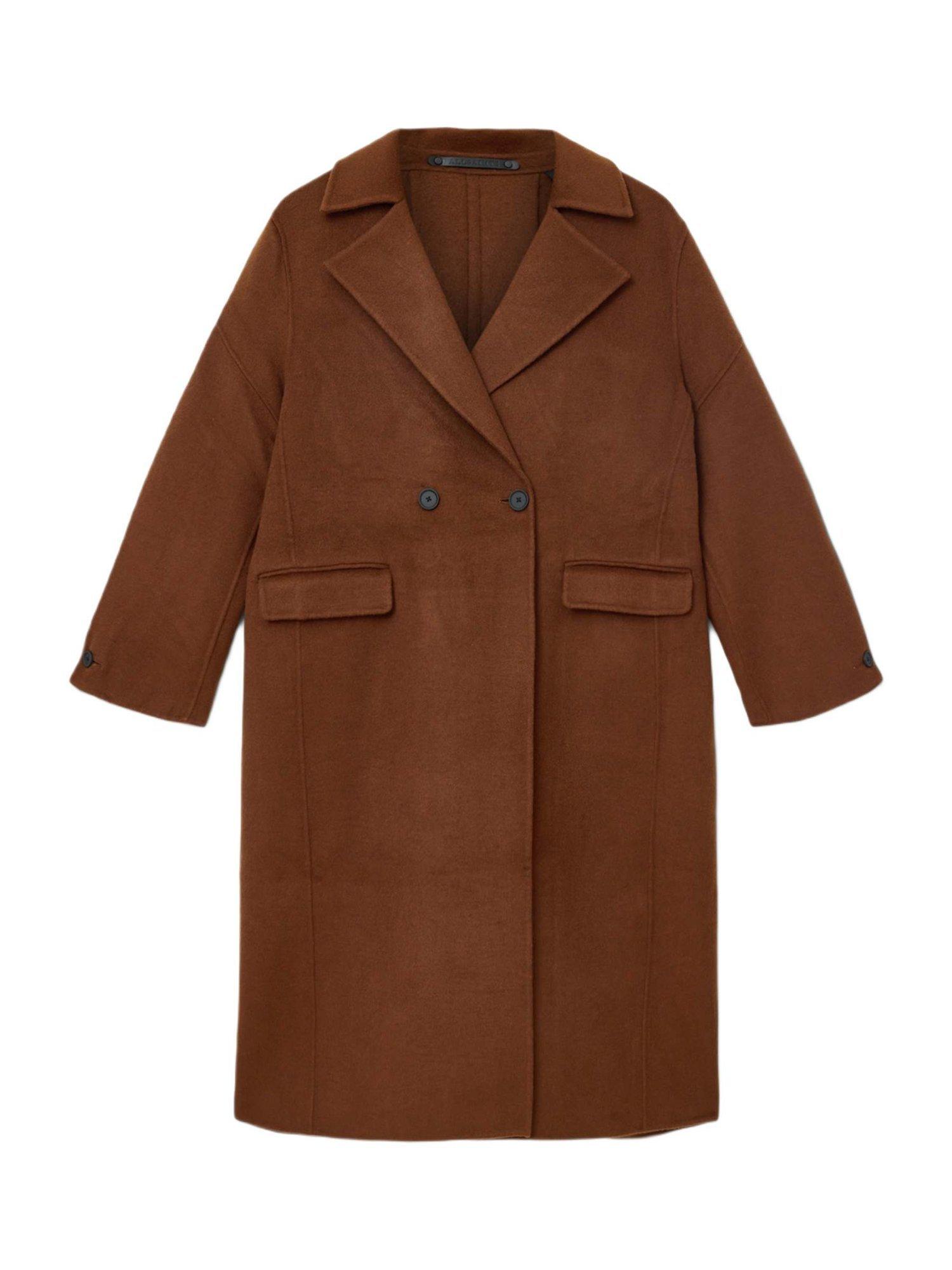 Product image 4 of 8, which shows AllSaints Sellma Wool Rich Coat, Light Brown, 6