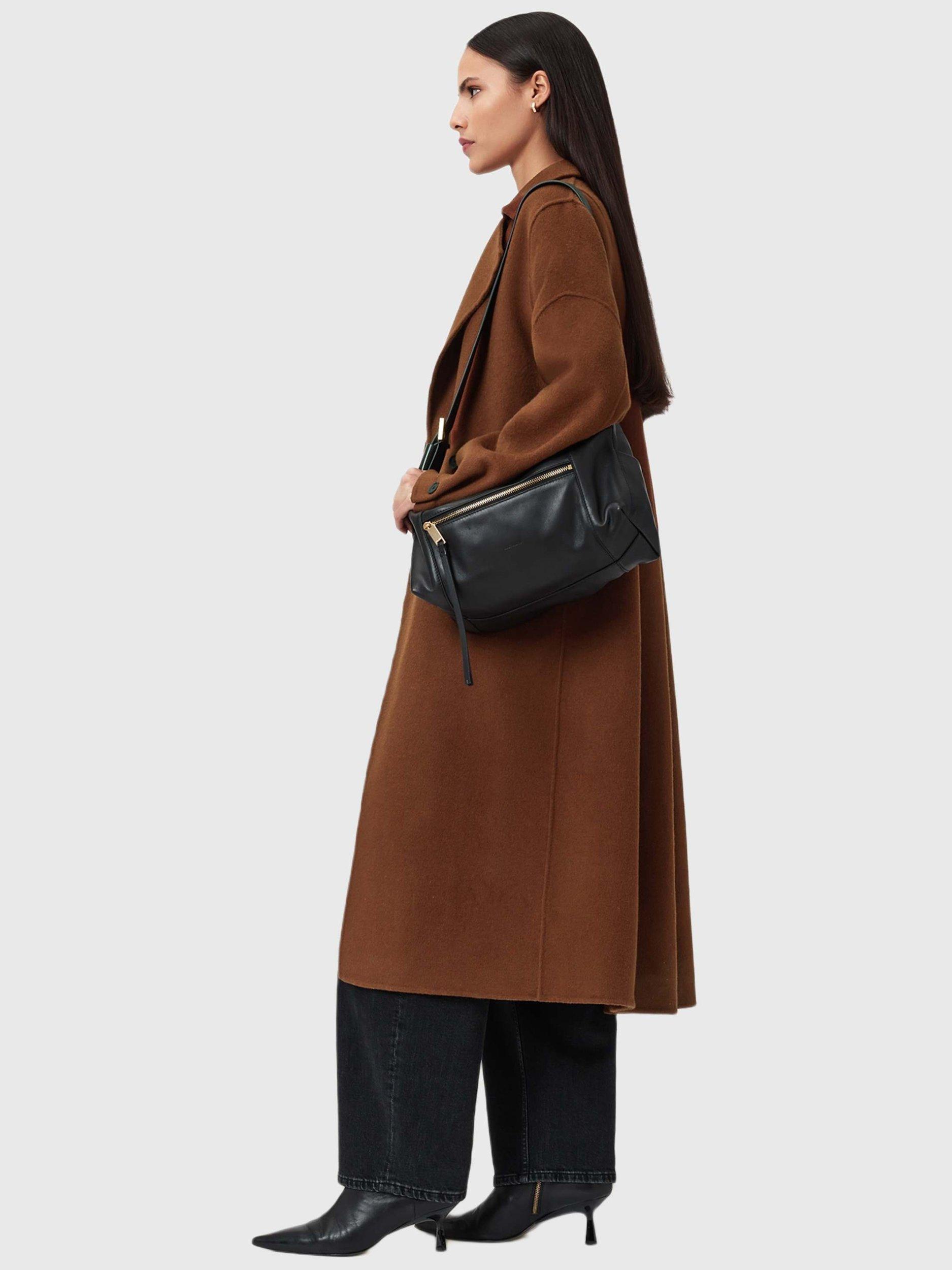 Product image 7 of 8, which shows AllSaints Sellma Wool Rich Coat, Light Brown, 6