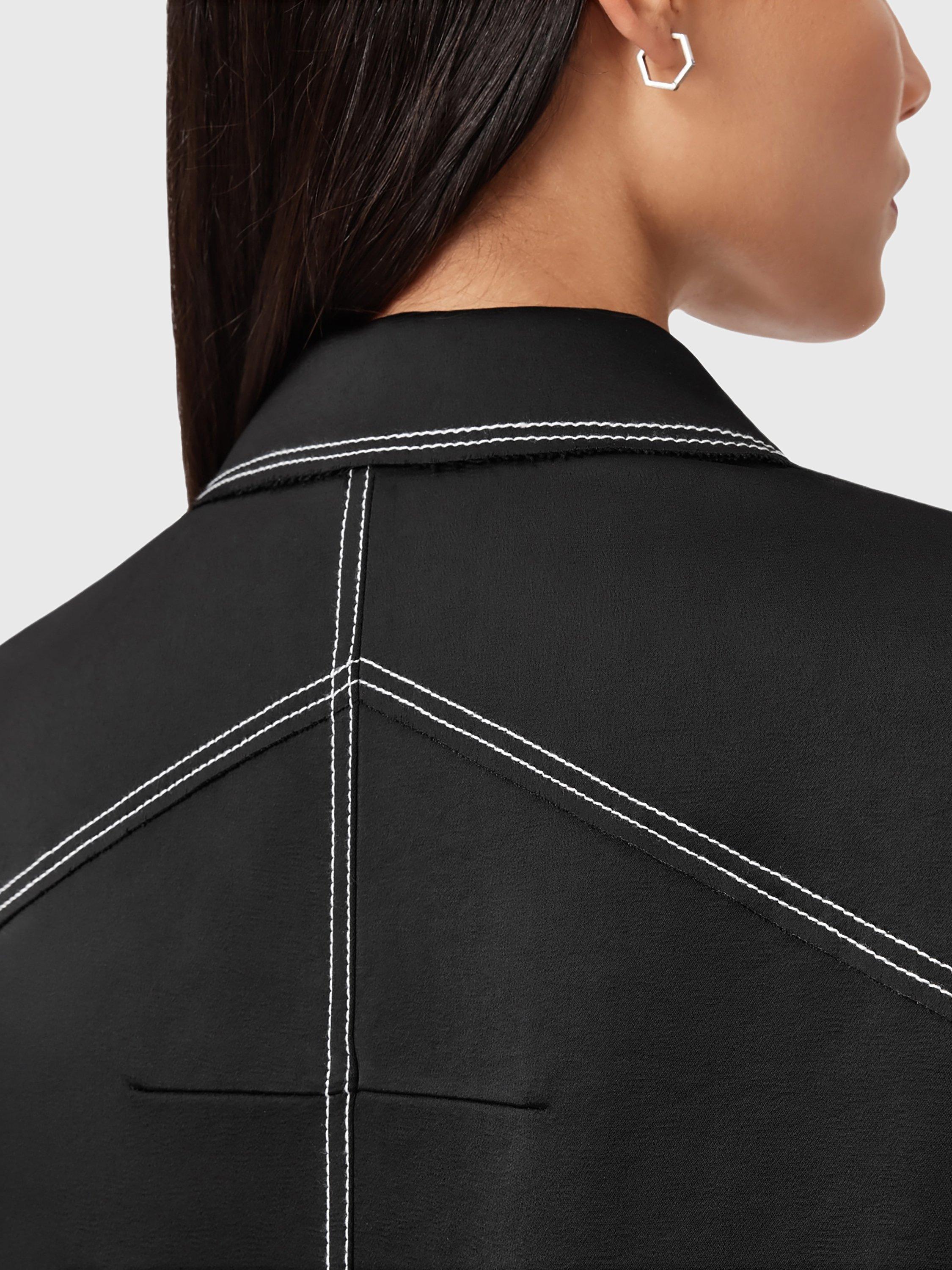 Product image 8 of 9, which shows AllSaints Theah Contrast Stitch Blazer, Black, 10