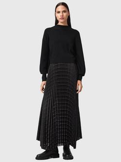 AllSaints Sinead V Neck Sleeveless Maxi Dress, Black, Black