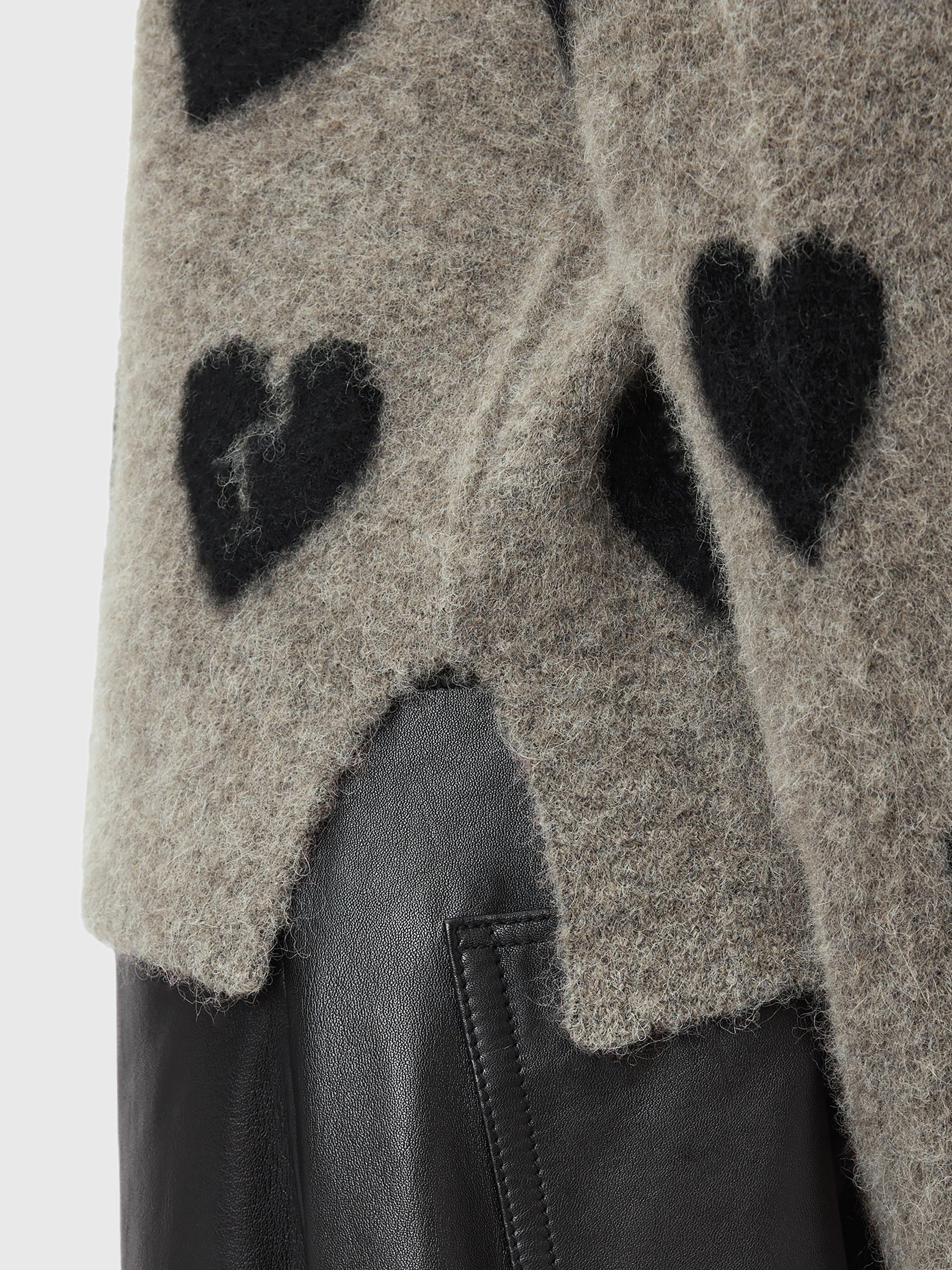 Product image 5 of 7, which shows AllSaints Amora Wool Blend Crew Neck Jumper, Walnut Brown/Black, L