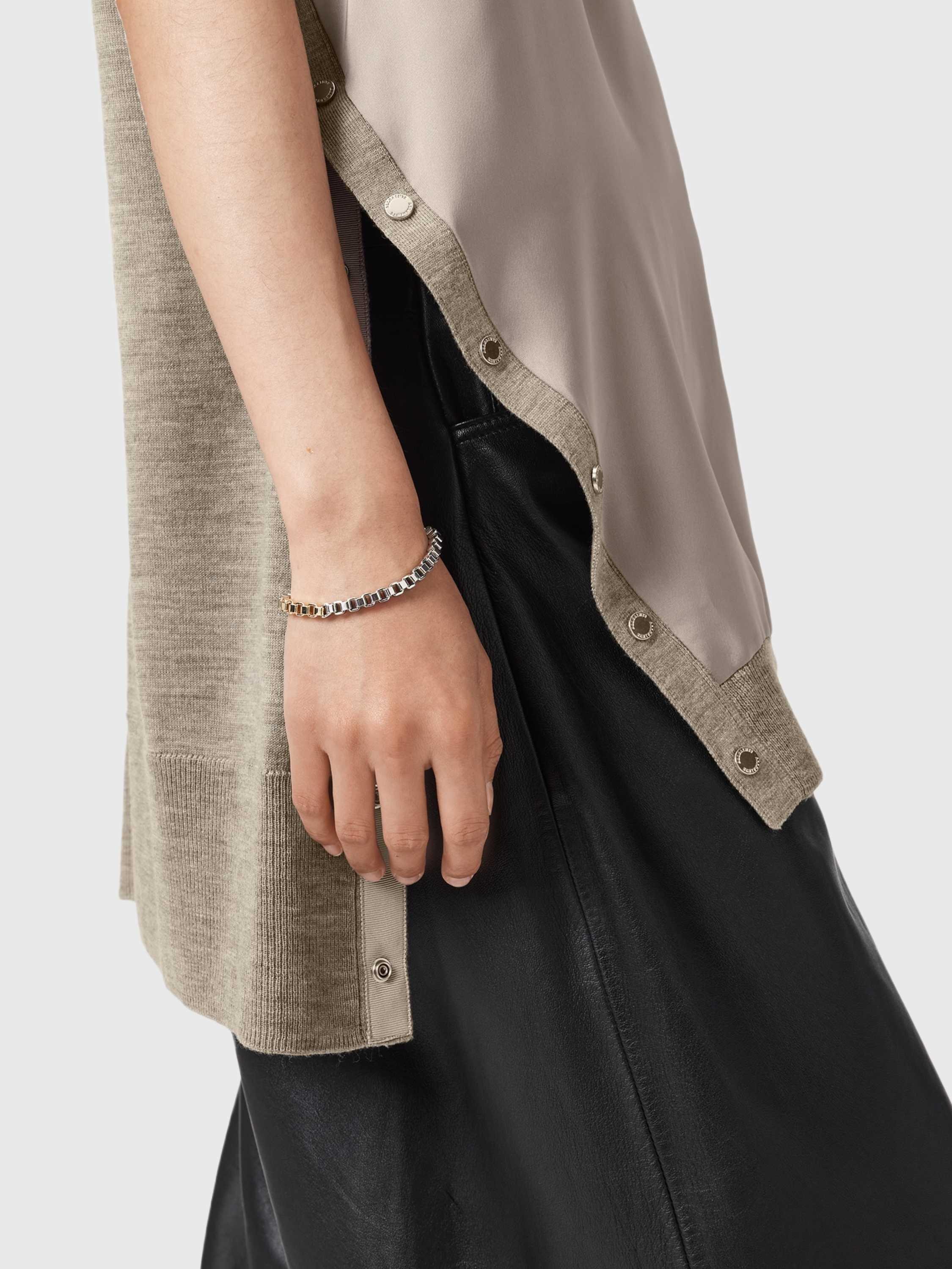 Product image 5 of 6, which shows AllSaints Bern Stud Detail Tank Top, Natural/Multi, XS