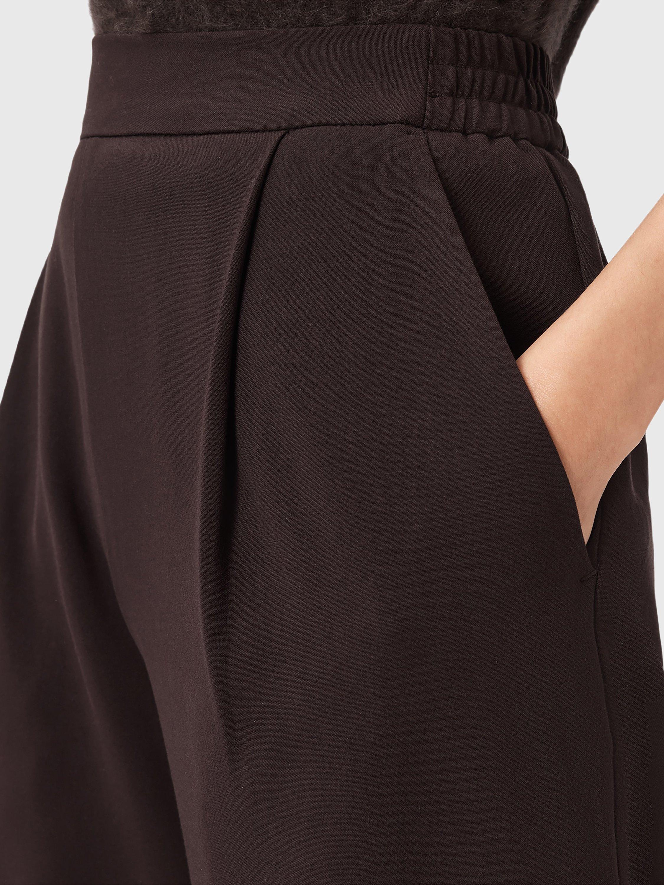 Product image 5 of 8, which shows AllSaints Aleida Wide Leg Trousers, Oxblood Red, 16