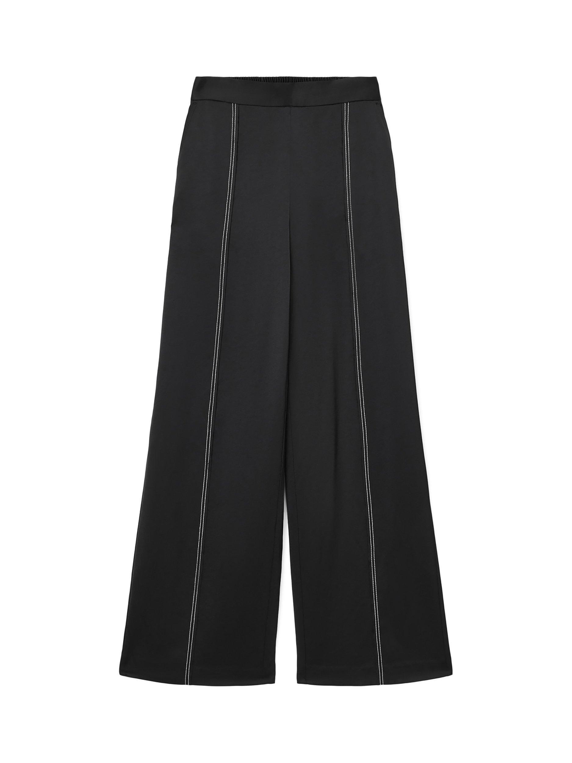 Product image 4 of 8, which shows AllSaints Theah Contrast Stitch Trousers, Black, 10