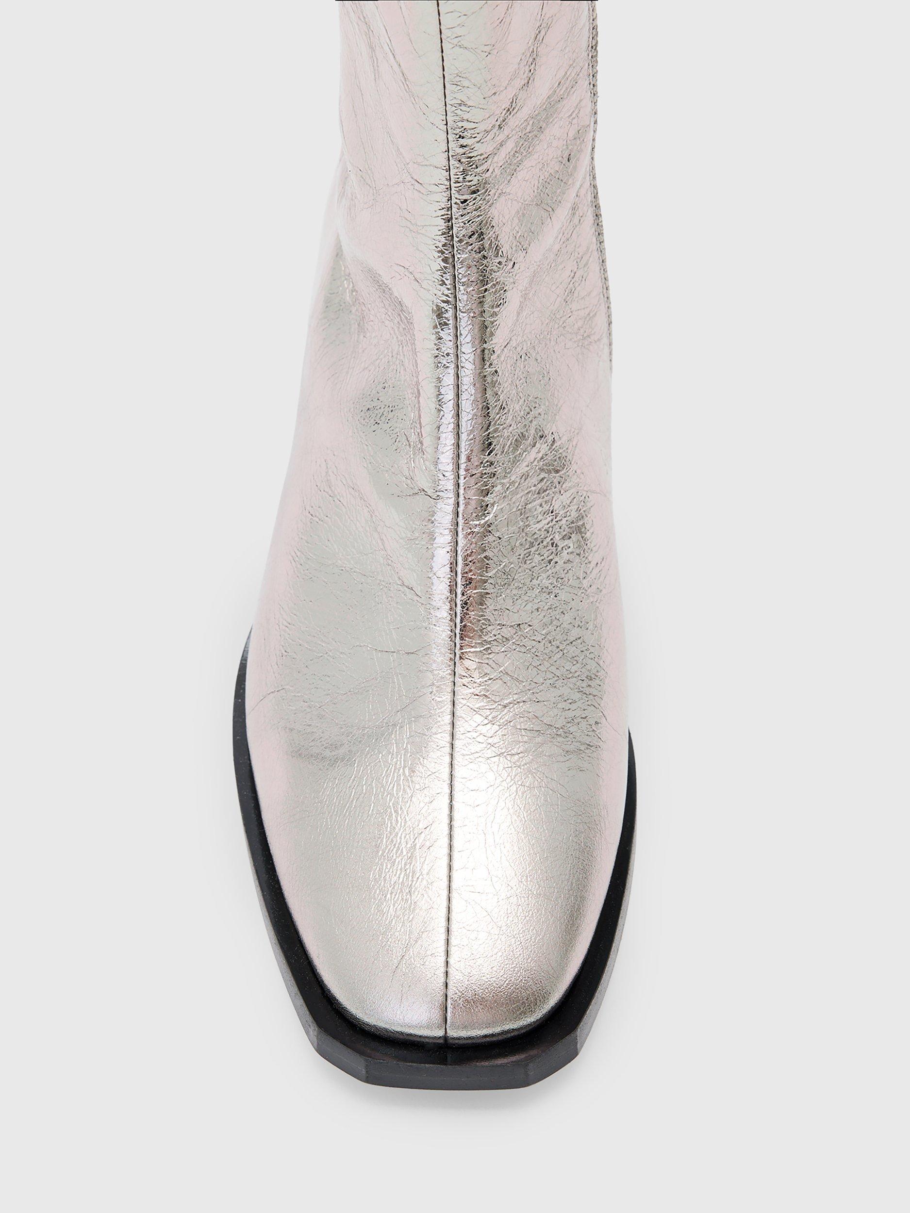 Product image 3 of 7, which shows AllSaints Avril Metallic Boots, Gunmetal Grey, EU37