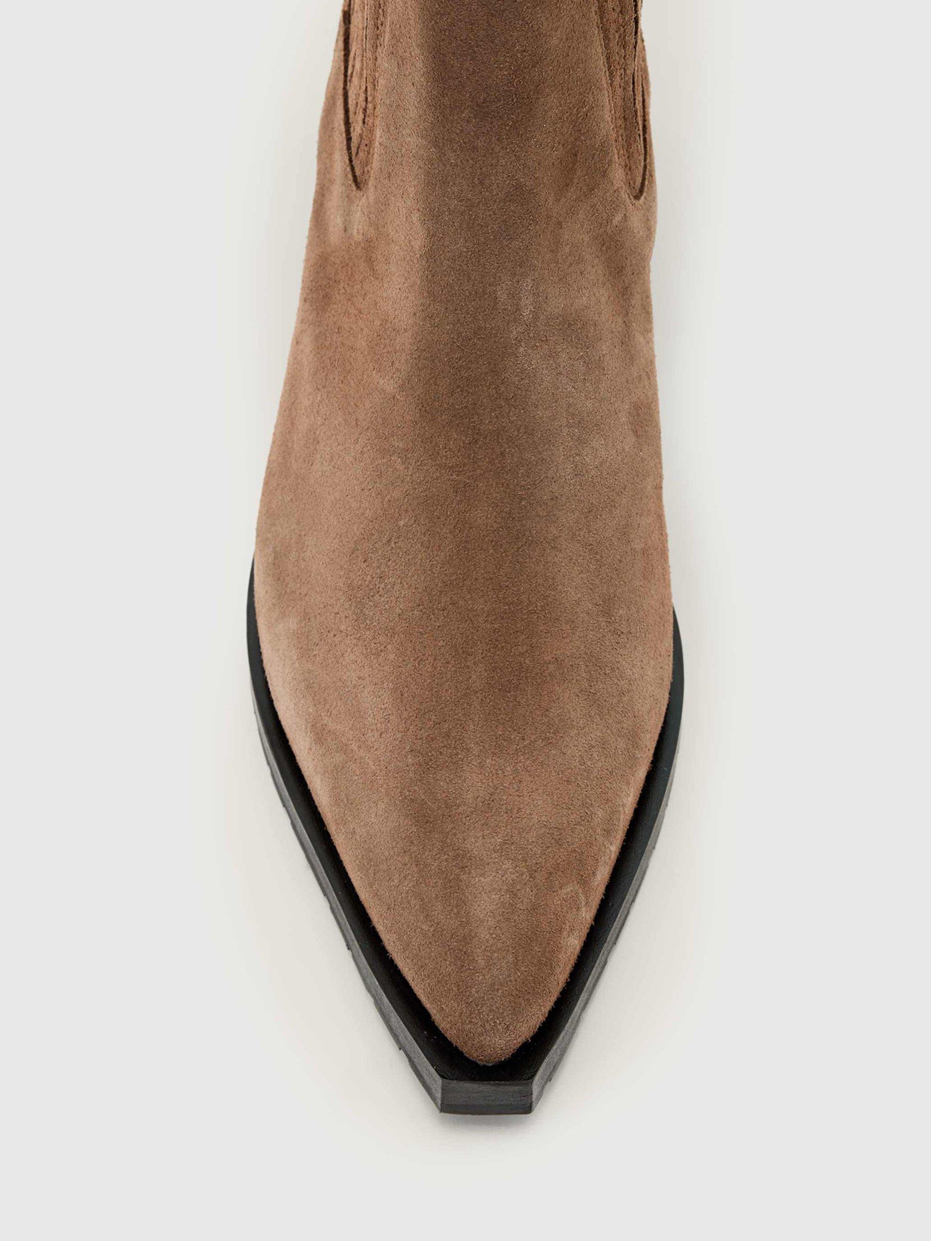 Product image 3 of 6, which shows AllSaints Marcie Suede Chelsea Boots, Brown Mid, EU38