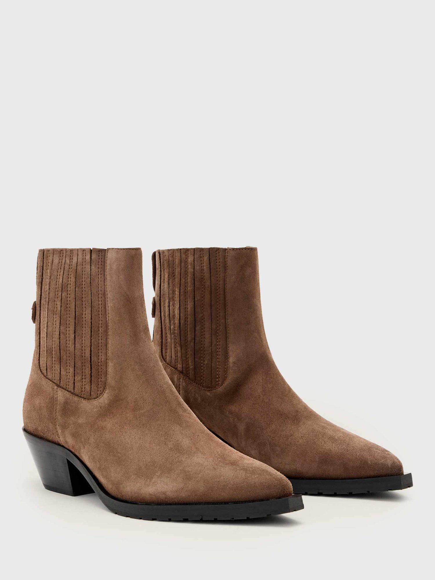 Product image 4 of 6, which shows AllSaints Marcie Suede Chelsea Boots, Brown Mid, EU38