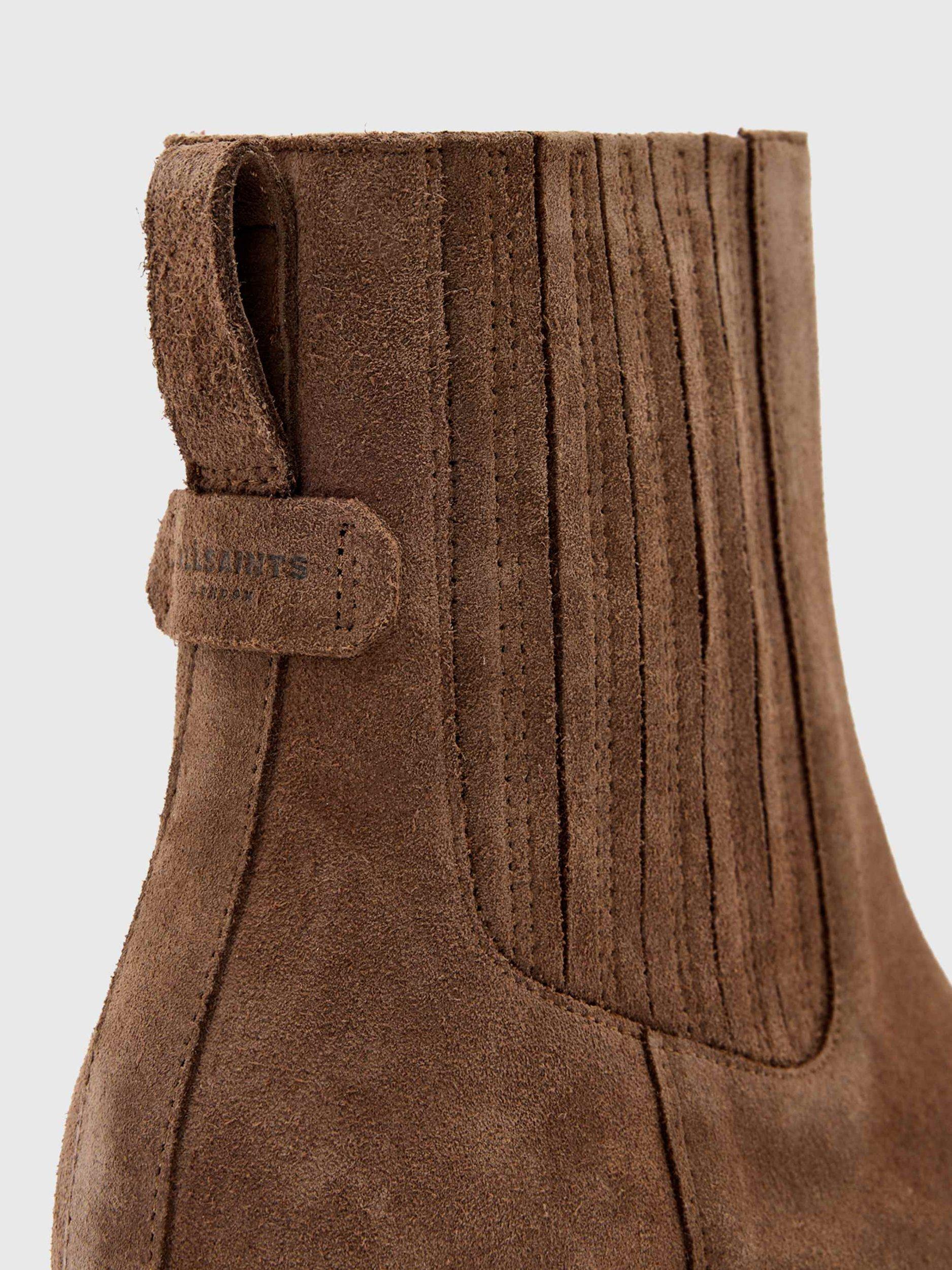 Product image 5 of 6, which shows AllSaints Marcie Suede Chelsea Boots, Brown Mid, EU38