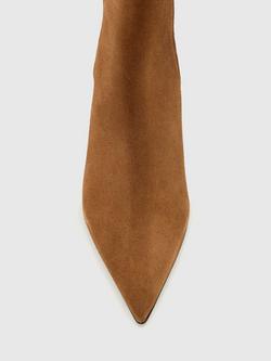 AllSaints Vivian Suede Hexagon Heeled Ankle Boots, Sepia Brown - view 2, Sepia Brown