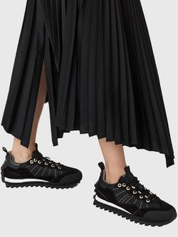 AllSaints Nevis Suede Blend Trainers - view 2, Black