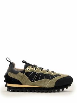 AllSaints Nevis Suede Blend Fashion Trainers, Green Khaki