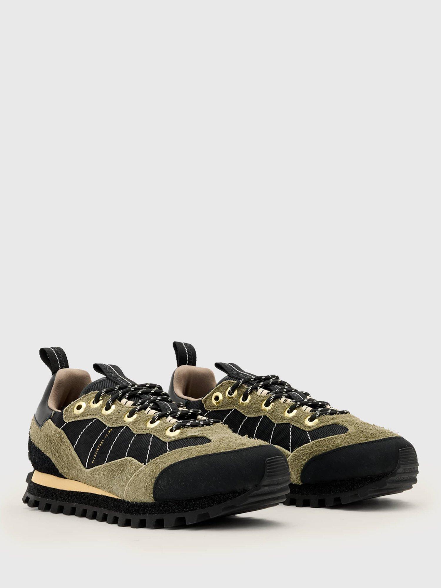 Product image 4 of 5, which shows AllSaints Nevis Suede Blend Fashion Trainers, Green Khaki, EU36