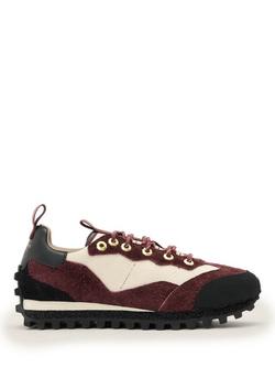 AllSaints Nevis Suede Blend Trainers, Titan Red, Titan Red