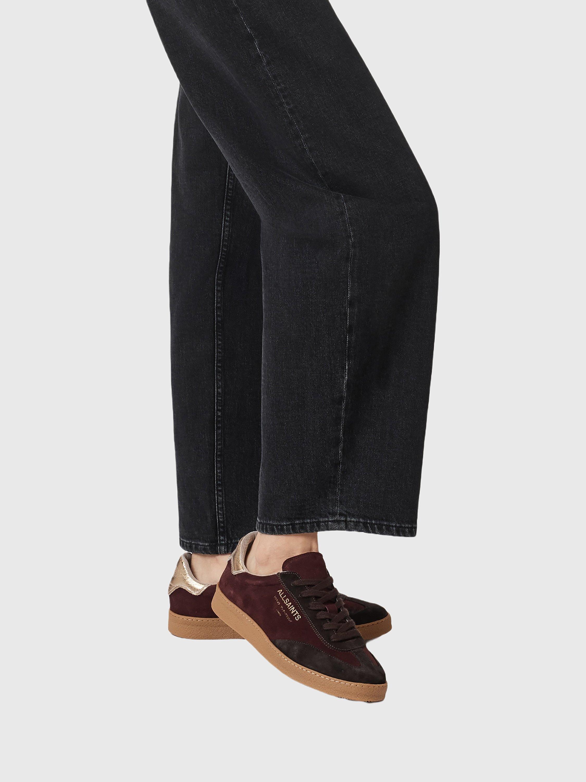 Product image 2 of 6, which shows AllSaints Thelma Suede Trainers, Titan Red/Brown, 3