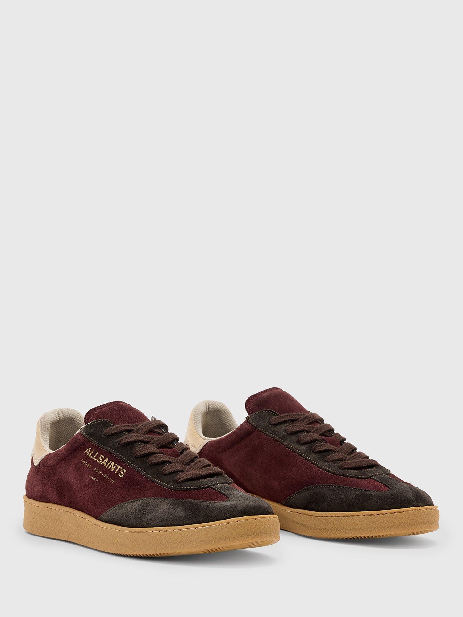 Product image 4 of 6, which shows AllSaints Thelma Suede Trainers, Titan Red/Brown, 3