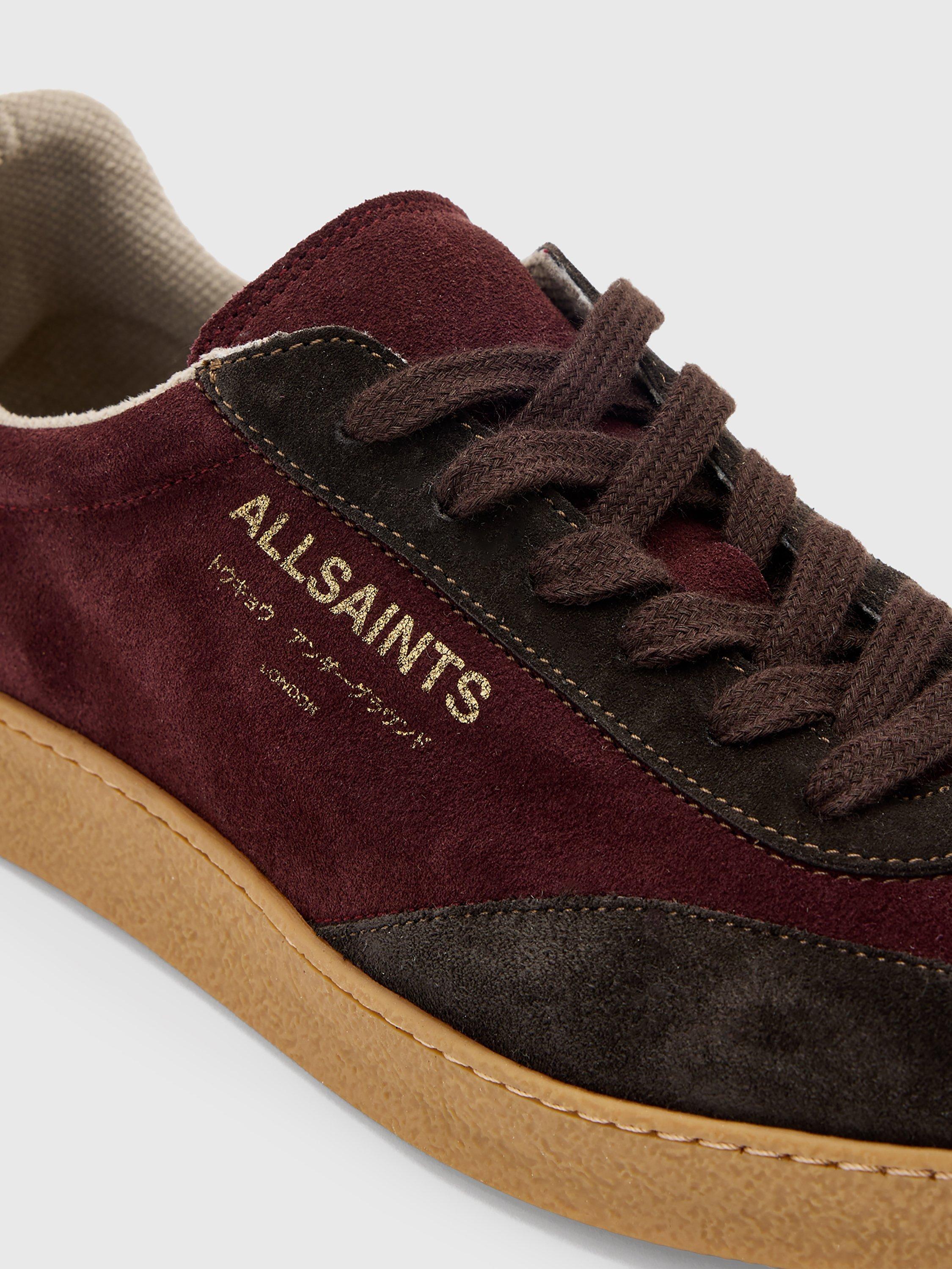 Product image 5 of 6, which shows AllSaints Thelma Suede Trainers, Titan Red/Brown, 3