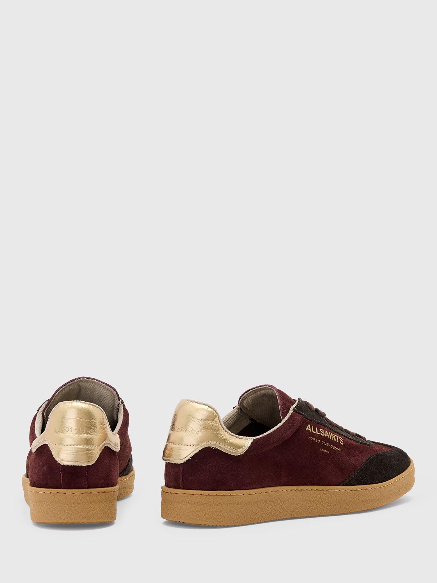 Product image 6 of 6, which shows AllSaints Thelma Suede Trainers, Titan Red/Brown, 3