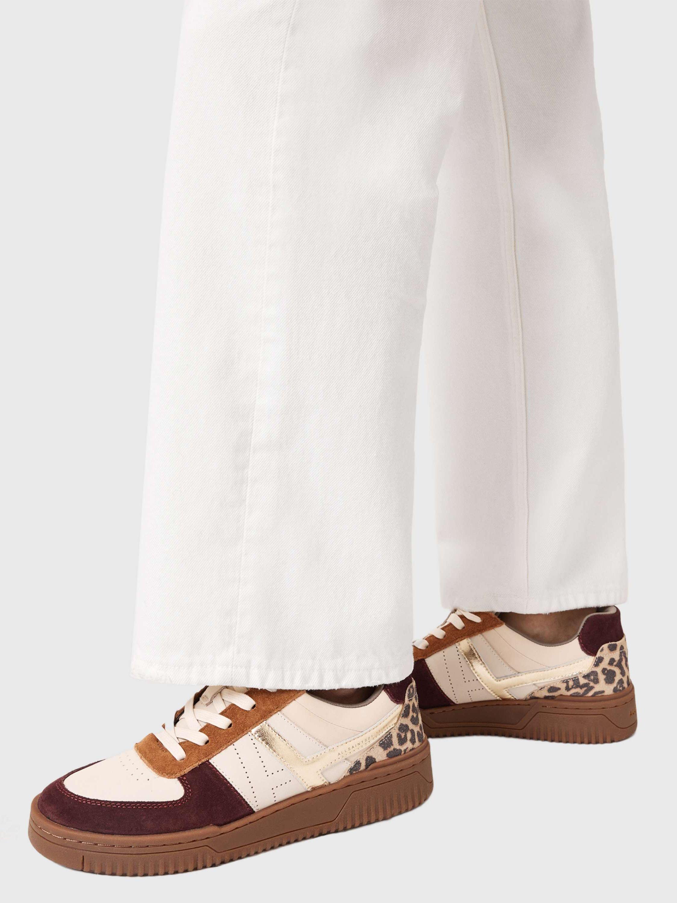 Product image 2 of 6, which shows AllSaints Vix Suede Blend Trainers, Brown/Multi, EU36