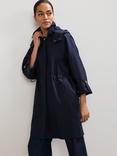 Phase Eight Broddie Hooded Corduroy Waist Coat, Navy