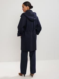 Phase Eight Broddie Hooded Corduroy Waist Coat, Navy - view 2, Navy