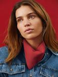 Mint Velvet Triangle Knitted Neck Scarf, Red