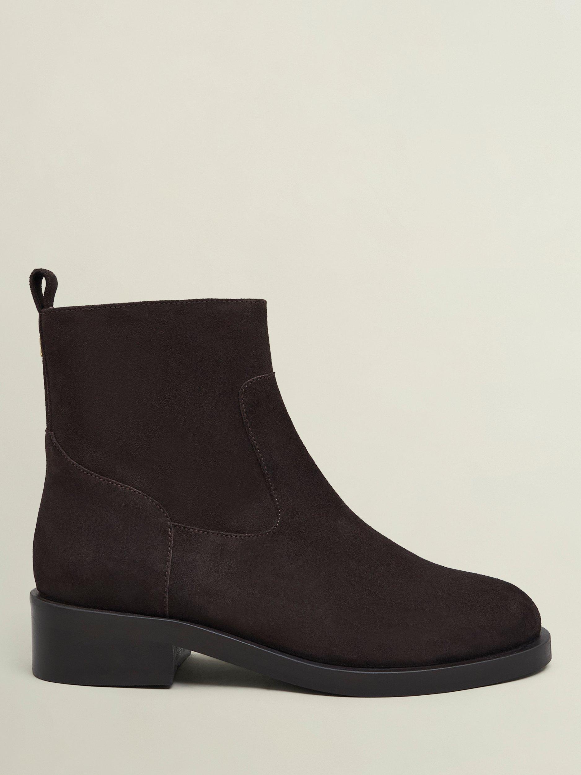 Product image 1 of 6, which shows Hobbs Georgie Suede Ankle Boots, Chocolate Brown, 5