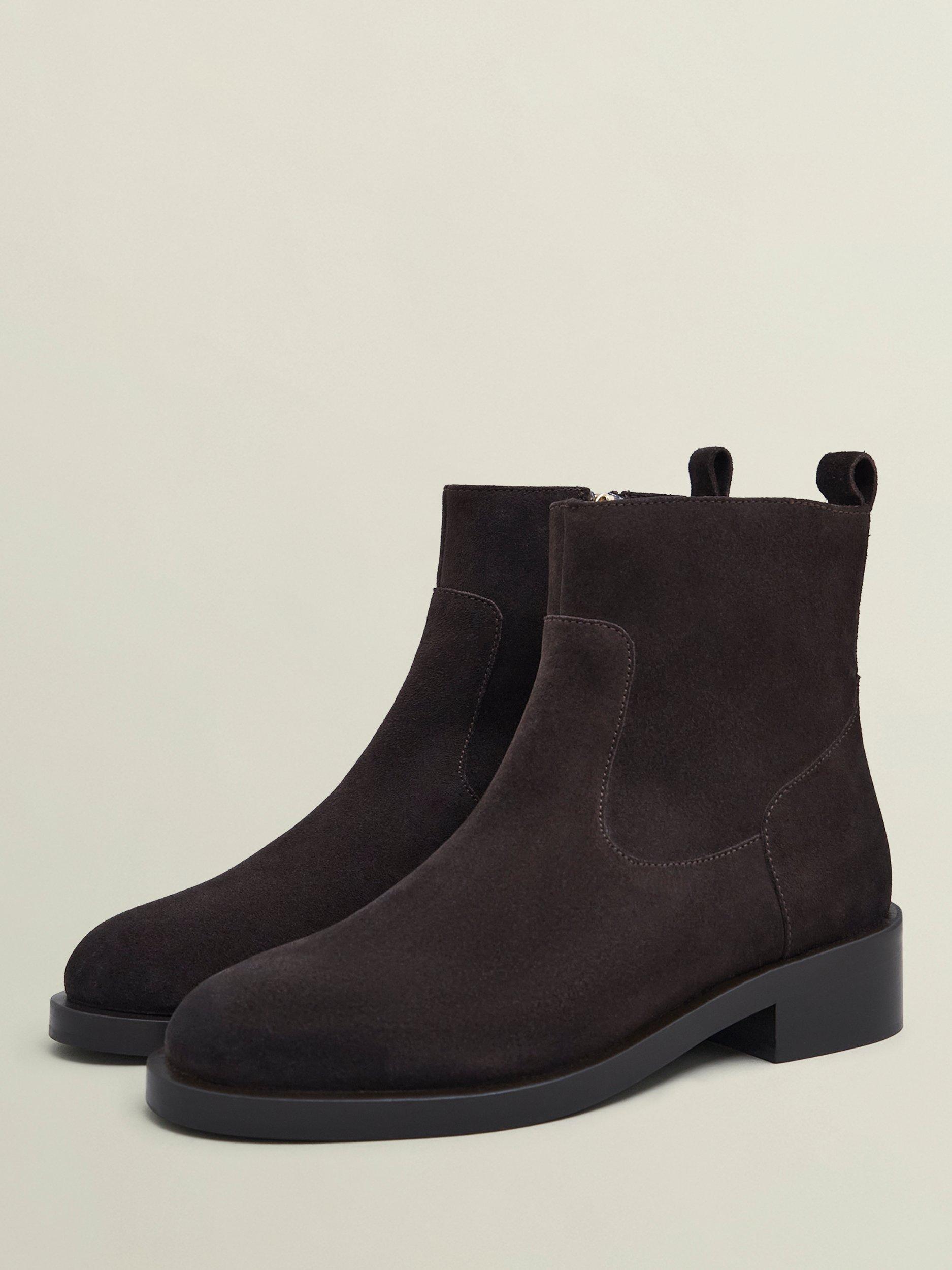 Product image 3 of 6, which shows Hobbs Georgie Suede Ankle Boots, Chocolate Brown, 5