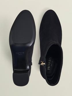 Hobbs Rochelle Suede Heeled Ankle Boots, Black - view 2, Black