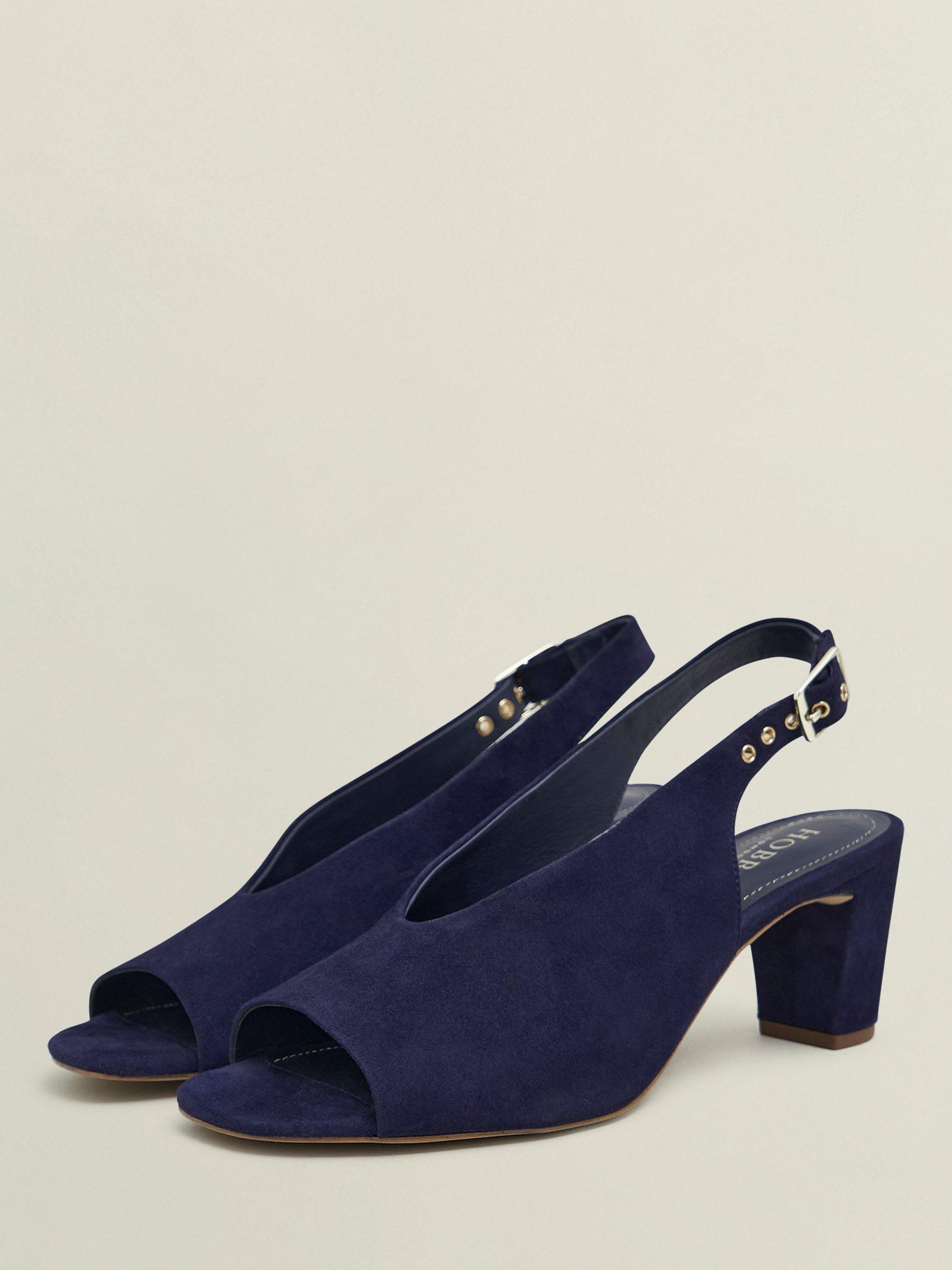 Product image 3 of 6, which shows Hobbs Kali Suede Slingback Sandals, Midnight Navy, 3