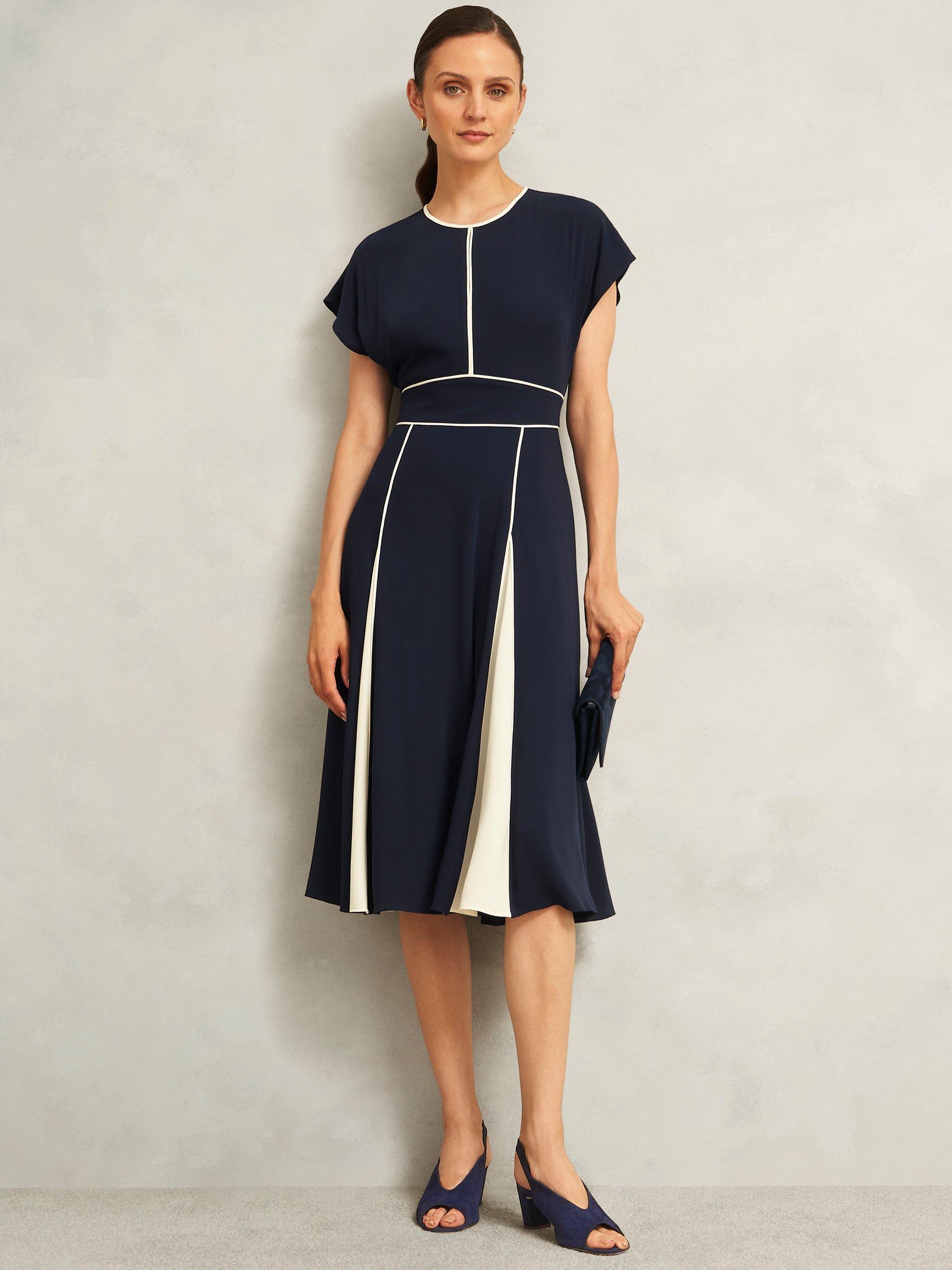 Product image 6 of 6, which shows Hobbs Kali Suede Slingback Sandals, Midnight Navy, 3