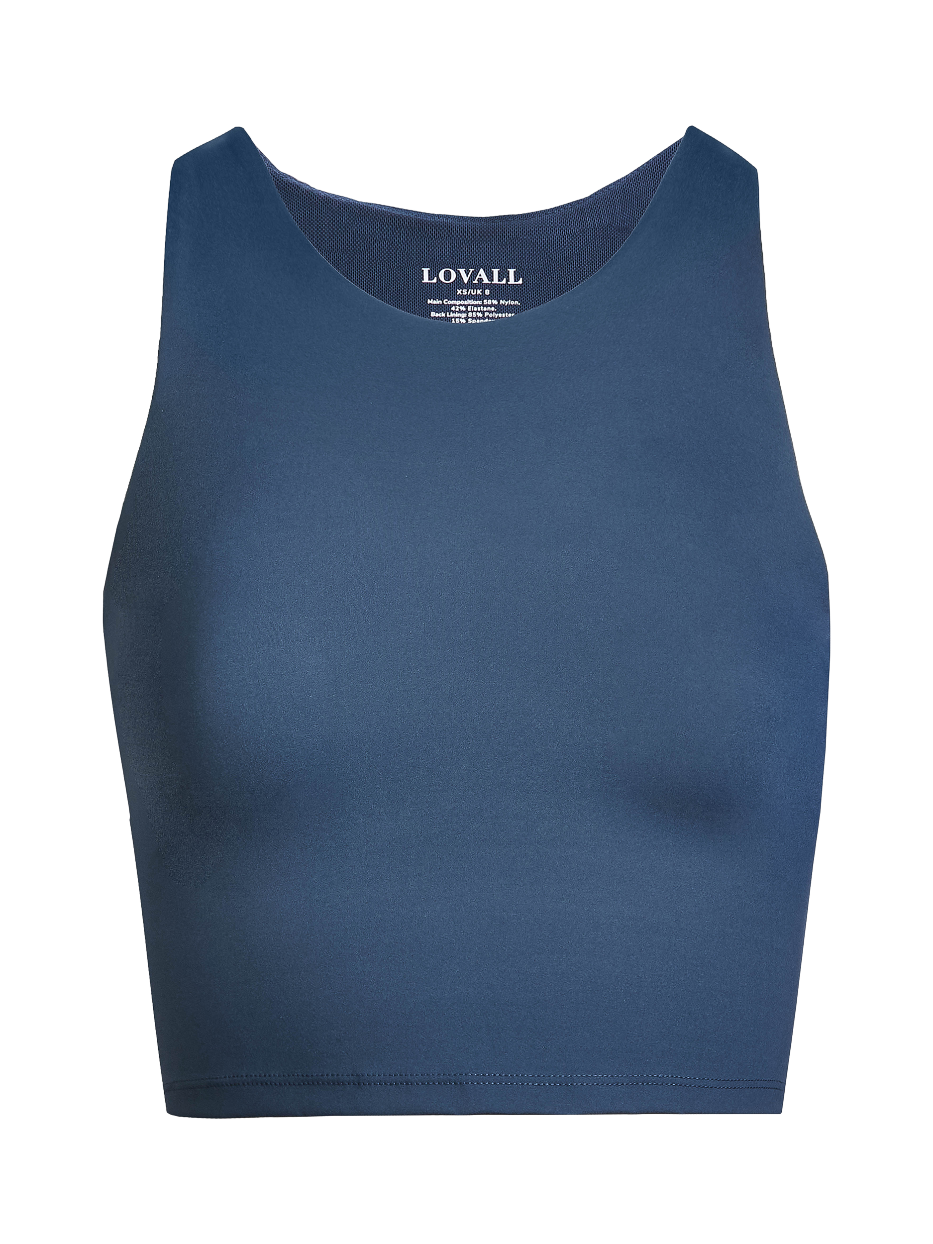 Product image 4 of 5, which shows Lovall Empower Sleeveless Workout Top, Navy Blue, 6