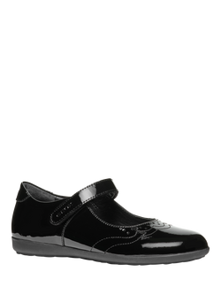 Geox Kids' Iberide Patent Leather Ballet Flat Shoes, Black - view 2, Black