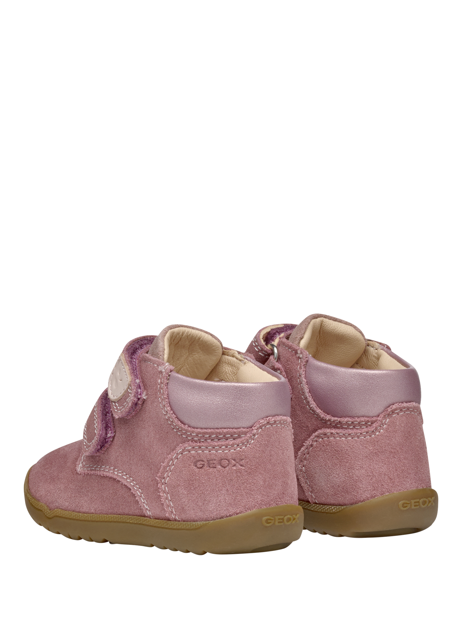 Product image 9 of 9, which shows Geox Kids' Macchia Suede Trainers, Rose Smoke, EU18