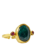 Ottoman Hands Lucia Semi Precious Emerald Ring, Gold