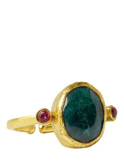Ottoman Hands Lucia Semi Precious Emerald Ring, Gold, Gold