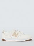 New Balance 80 Suede Blend Lace Up Trainers, Off White
