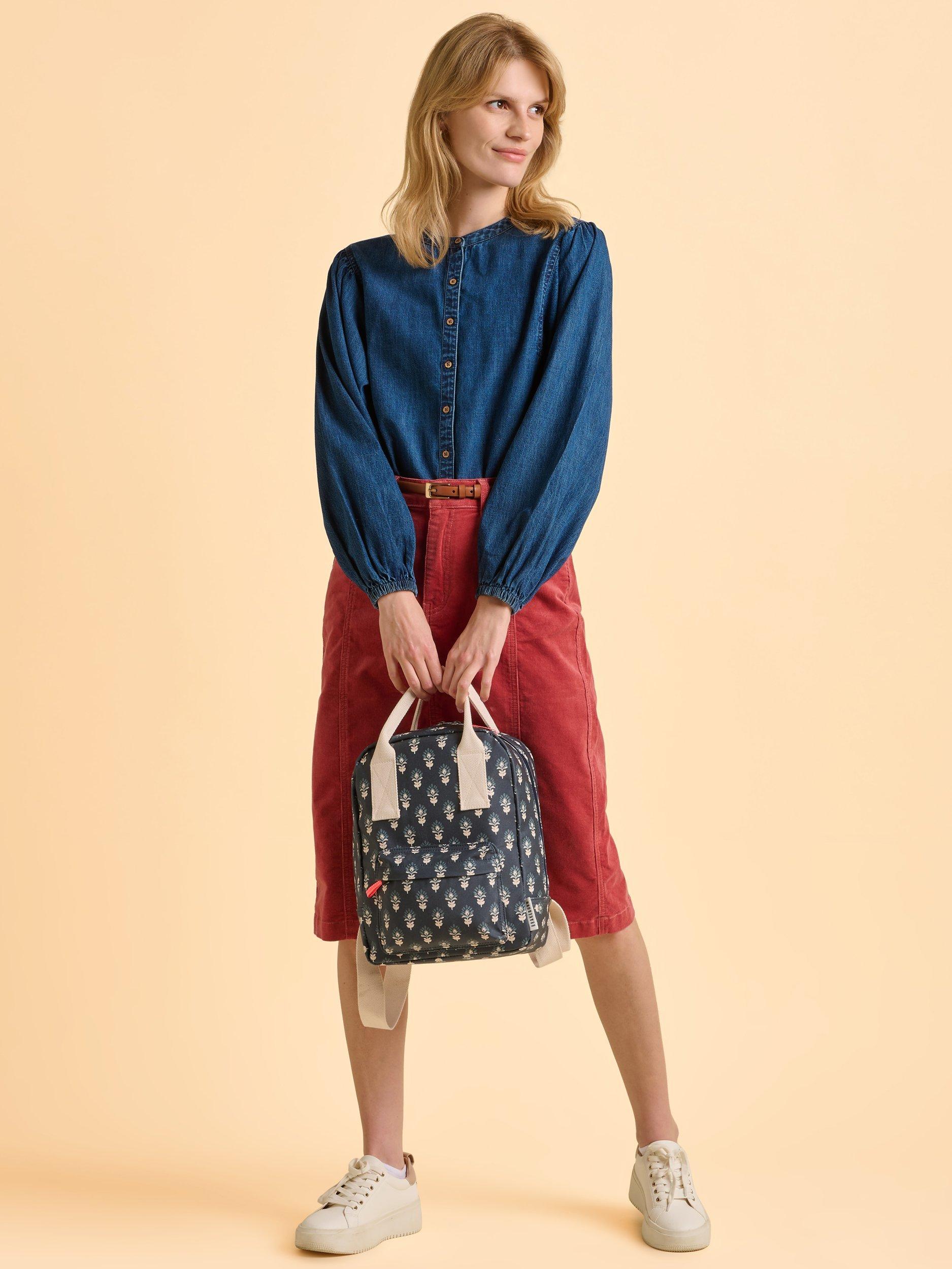 Product image 4 of 4, which shows Brakeburn Henna Floral Backpack, Blue