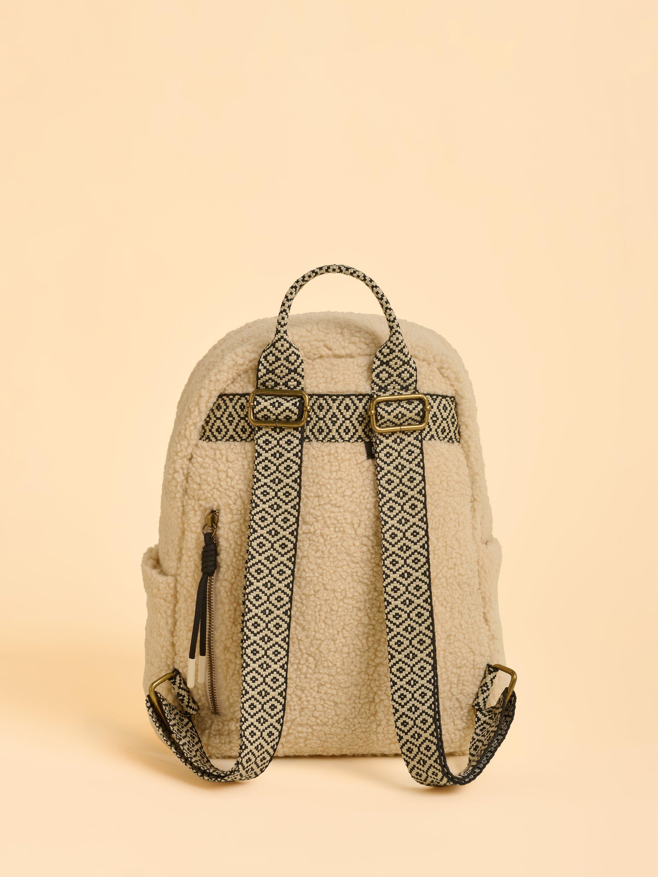 Product image 2 of 4, which shows Brakeburn Ope Teddy Fleece Backpack, Cream
