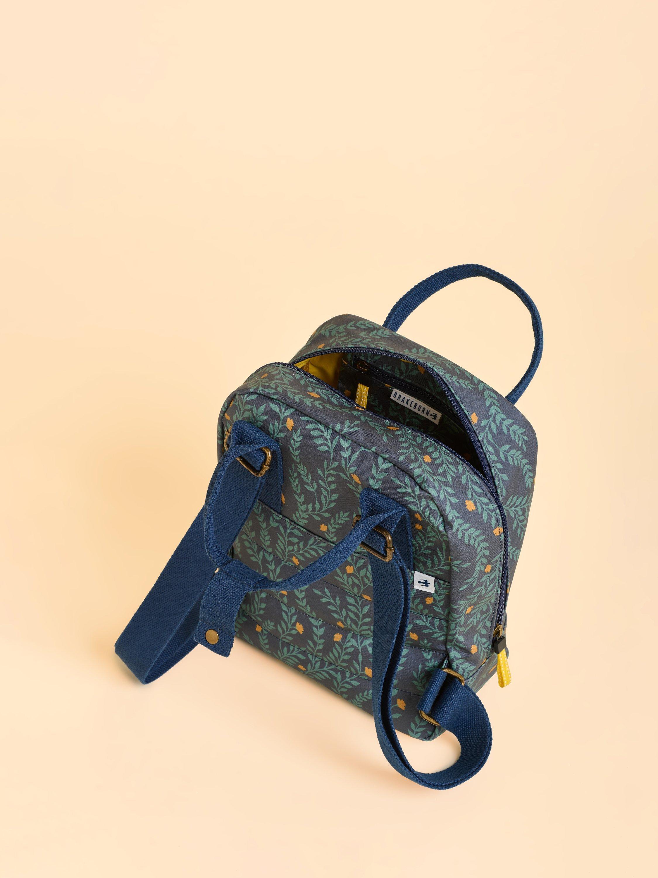 Product image 3 of 4, which shows Brakeburn Twilight Leaves Backpack, Blue