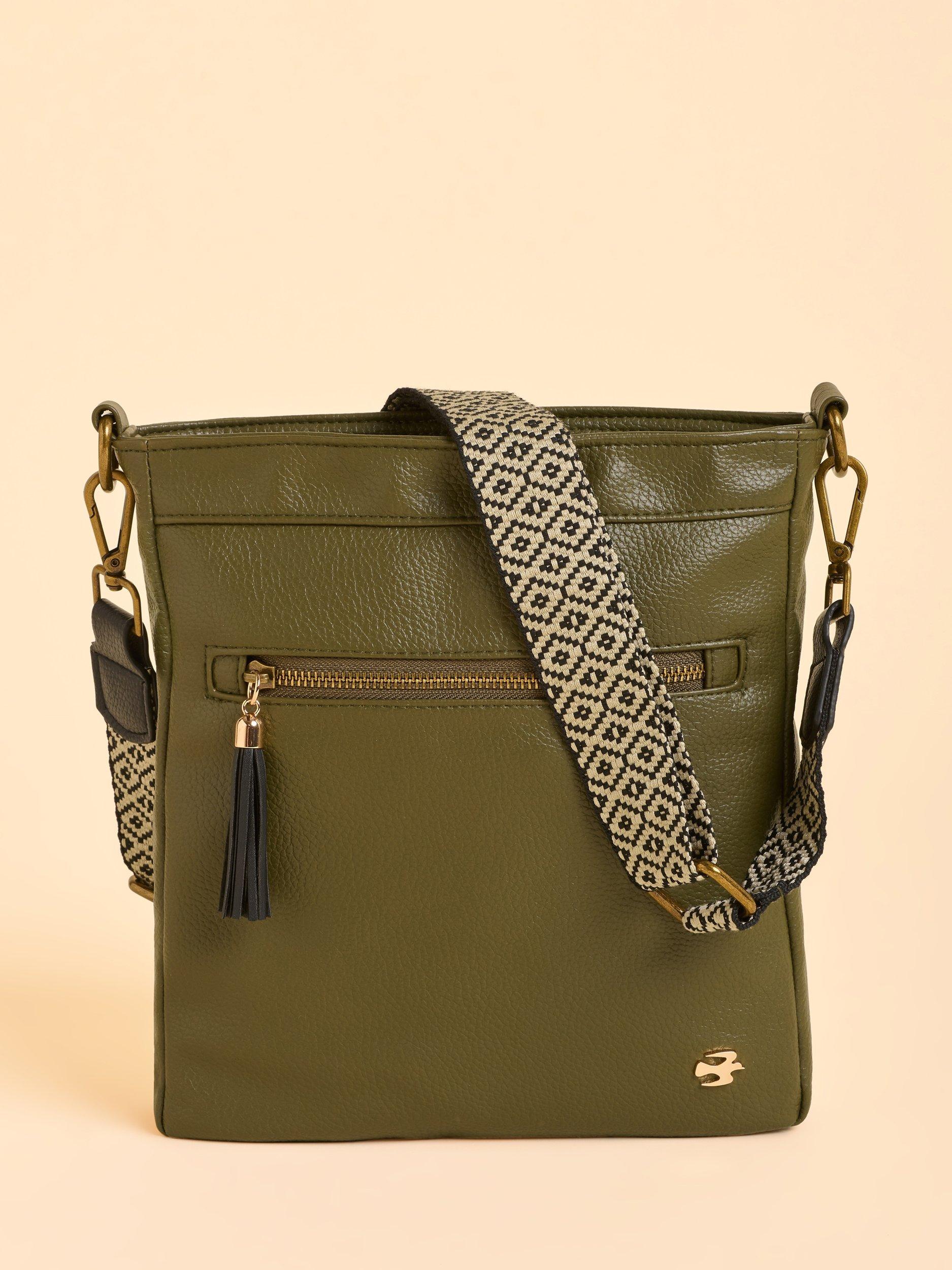 Product image 1 of 4, which shows Brakeburn Sierra Pattern Strap Crossbody Bag, Green