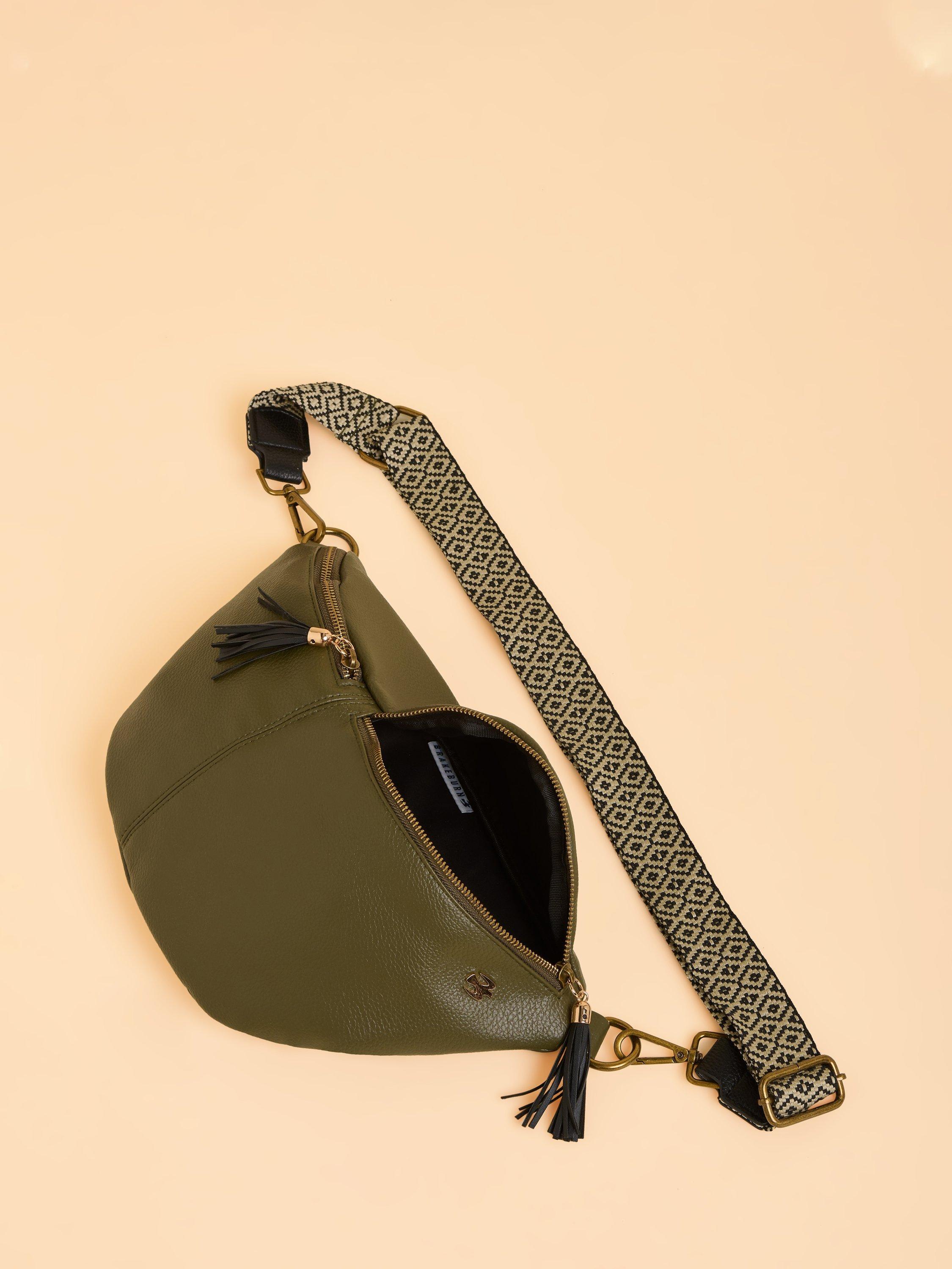 Product image 3 of 4, which shows Brakeburn Sierra Pattern Strap Sling Bag, Green