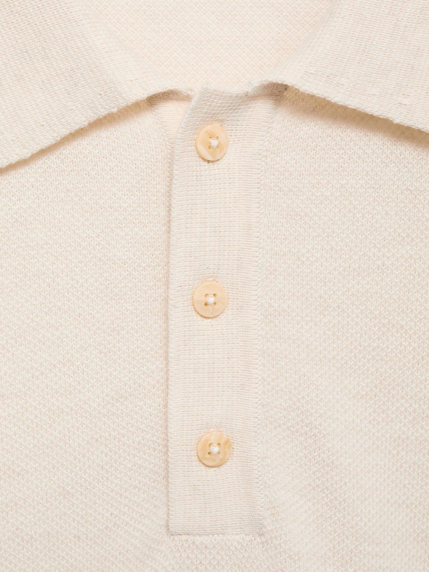 Product image 5 of 8, which shows Mango Andrew Cotton Blend Slim Fit Short Sleeve Polo Shirt, Light Beige, S