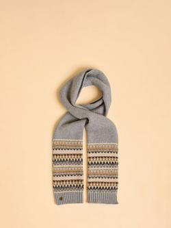 Brakeburn Thistle Fairisle Scarf, Grey
