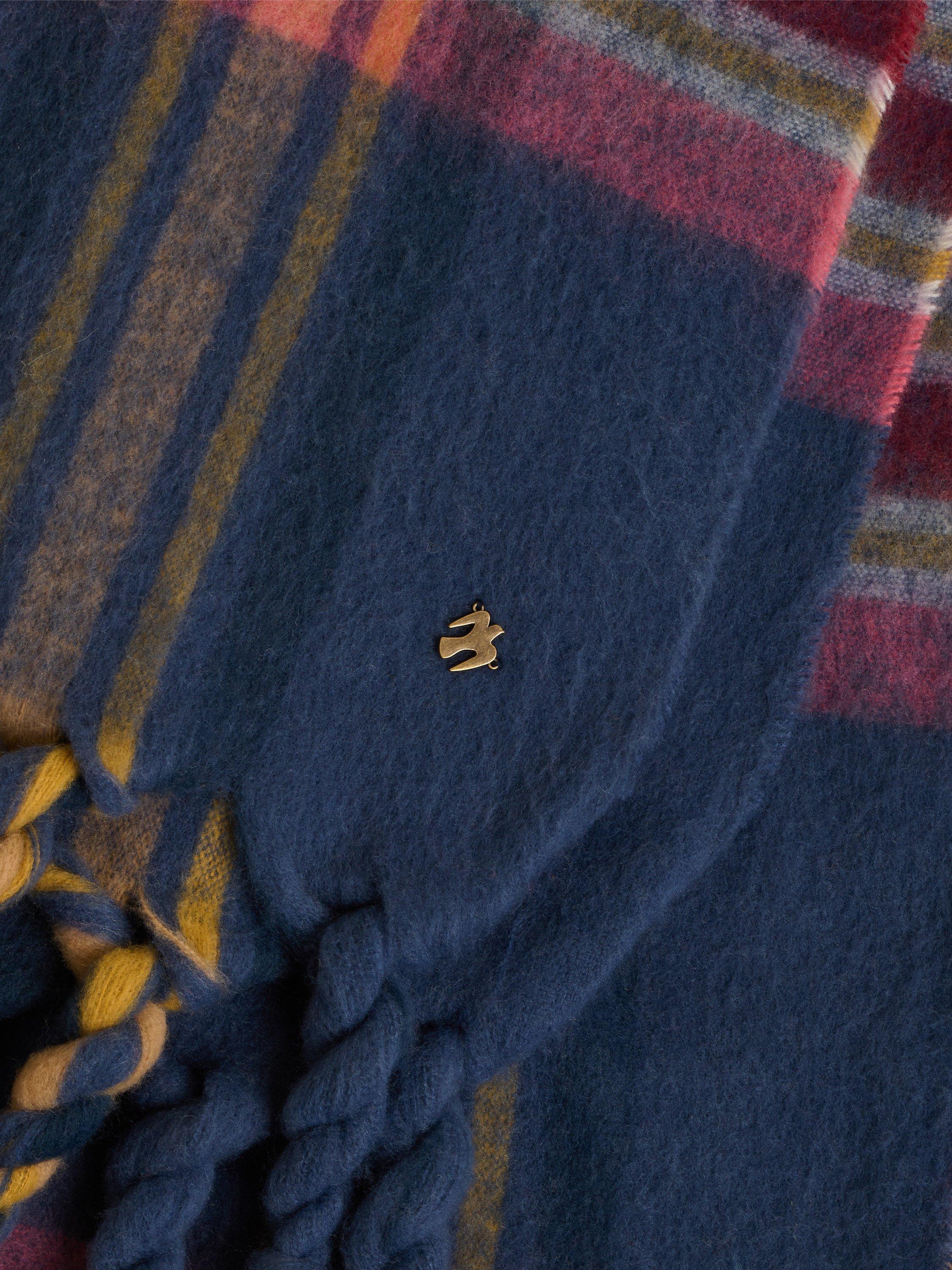 Product image 3 of 5, which shows Brakeburn Cove Check Print Scarf, Blue, One Size