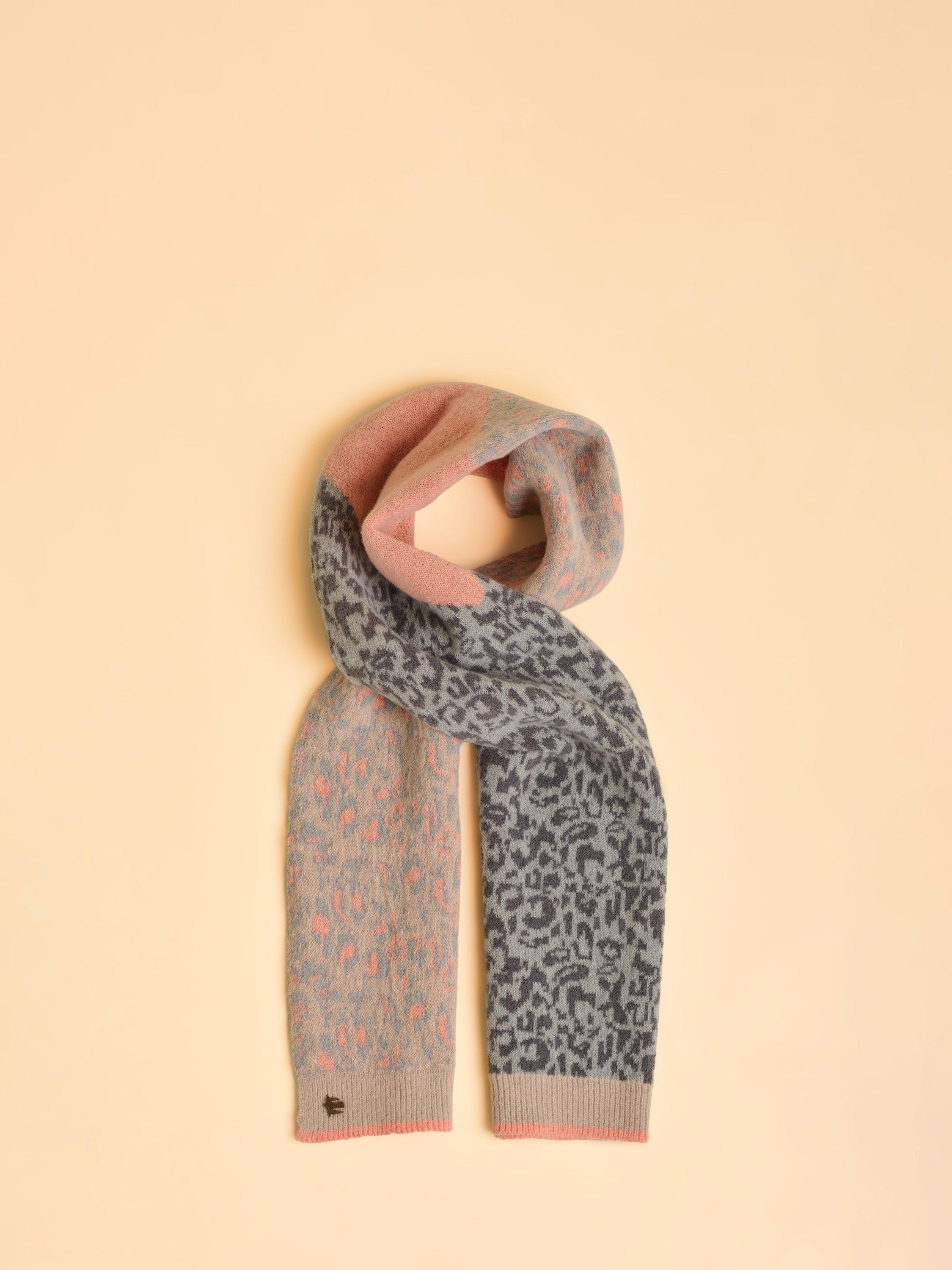 Product image 1 of 5, which shows Brakeburn Animax Animal Print Scarf, Grey