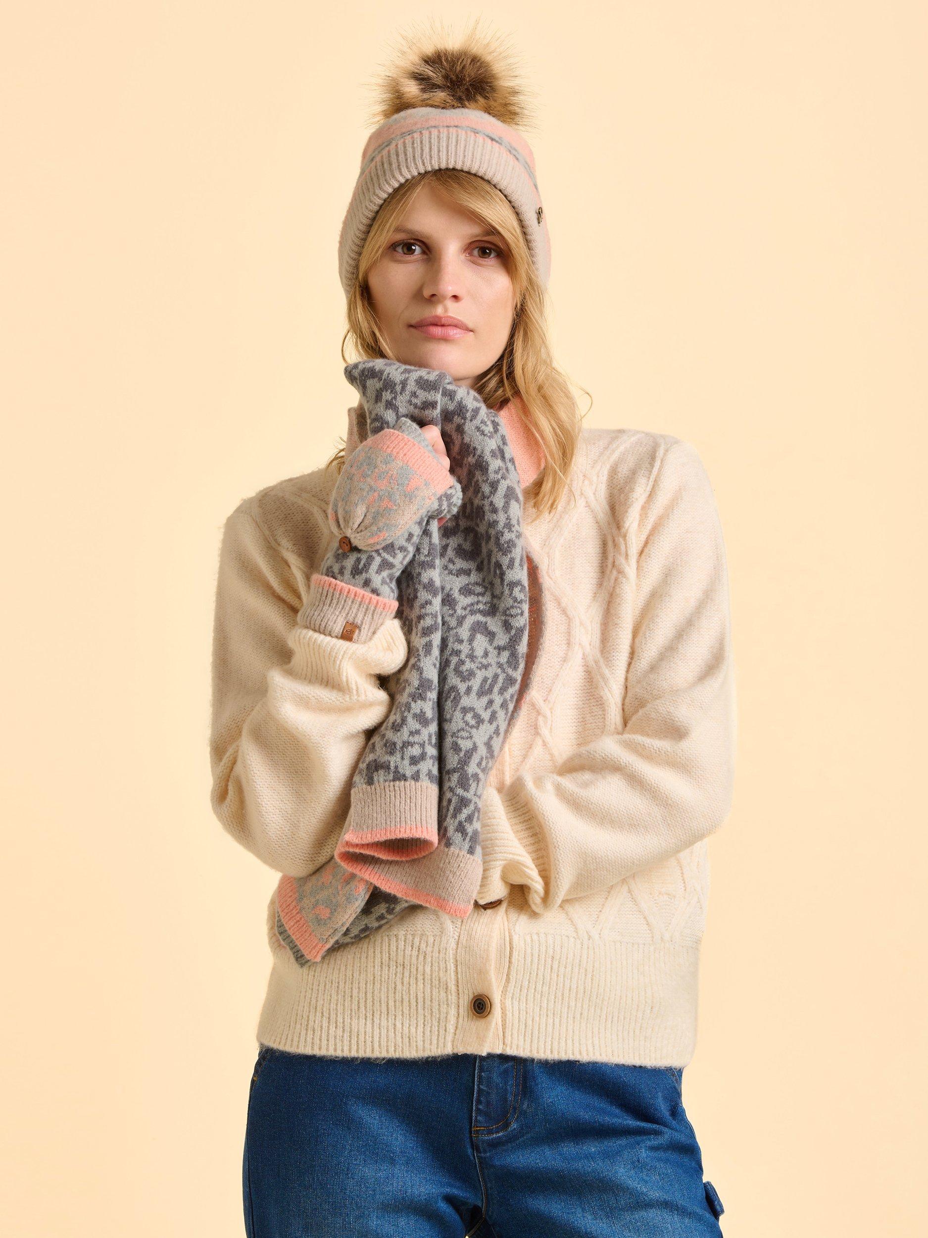 Product image 4 of 5, which shows Brakeburn Animax Animal Print Scarf, Grey