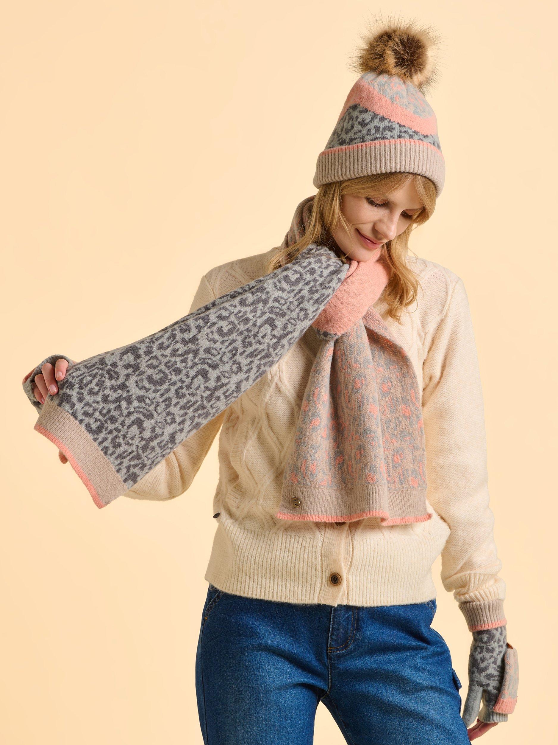 Product image 5 of 5, which shows Brakeburn Animax Animal Print Scarf, Grey