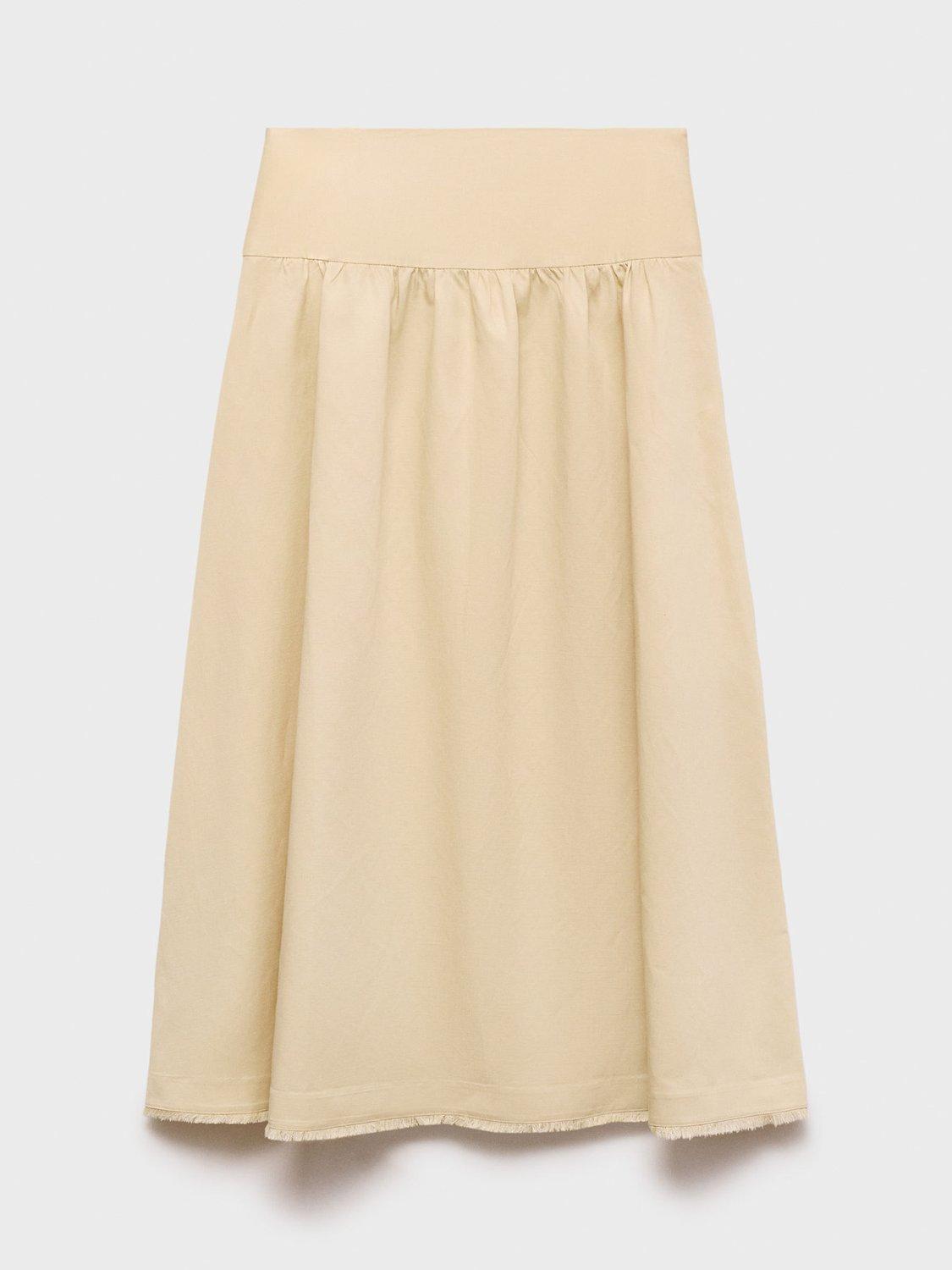 Product image 3 of 7, which shows Mango Fiona Flared Midi Skirt, Yellow, 10