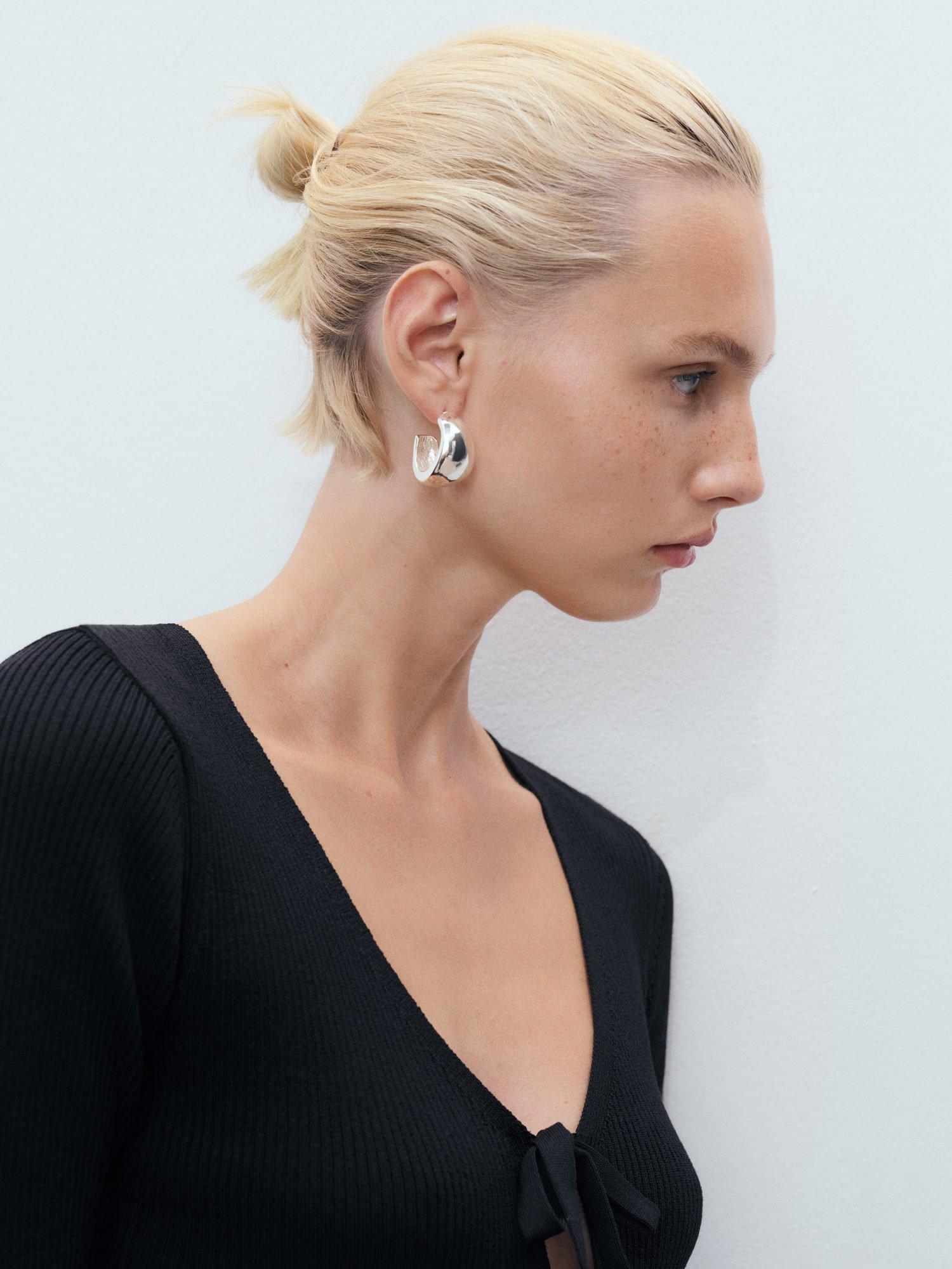 Product image 6 of 7, which shows Mango Parise Tie Front Cardigan, Black, L