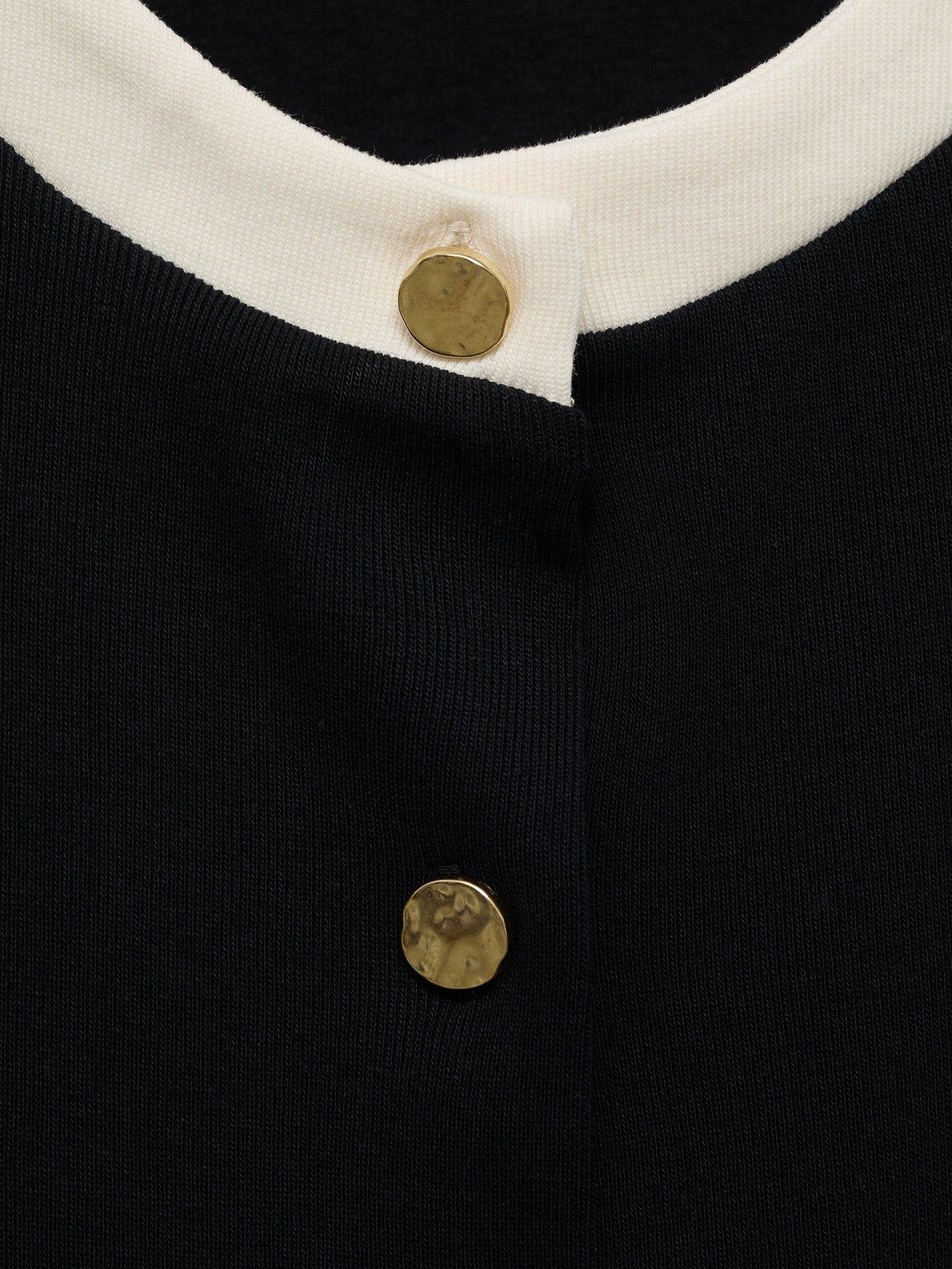 Product image 8 of 8, which shows Mango Peri Contrast Trim Cardigan, Black, 4XL